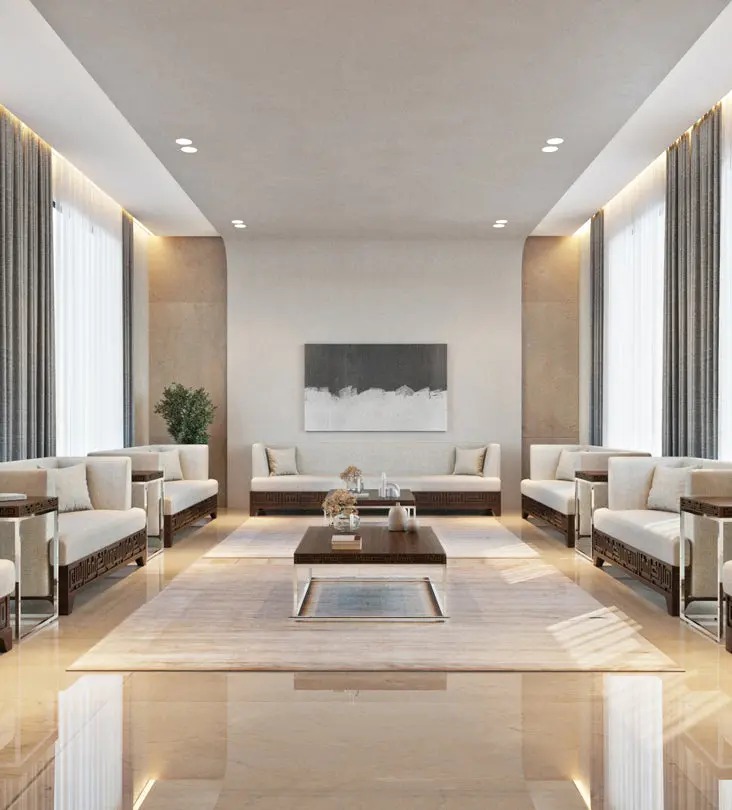 Classic Wooden Majlis Sofa Set – Contemporary Arabic Seating with Premium Fabric - Image 4