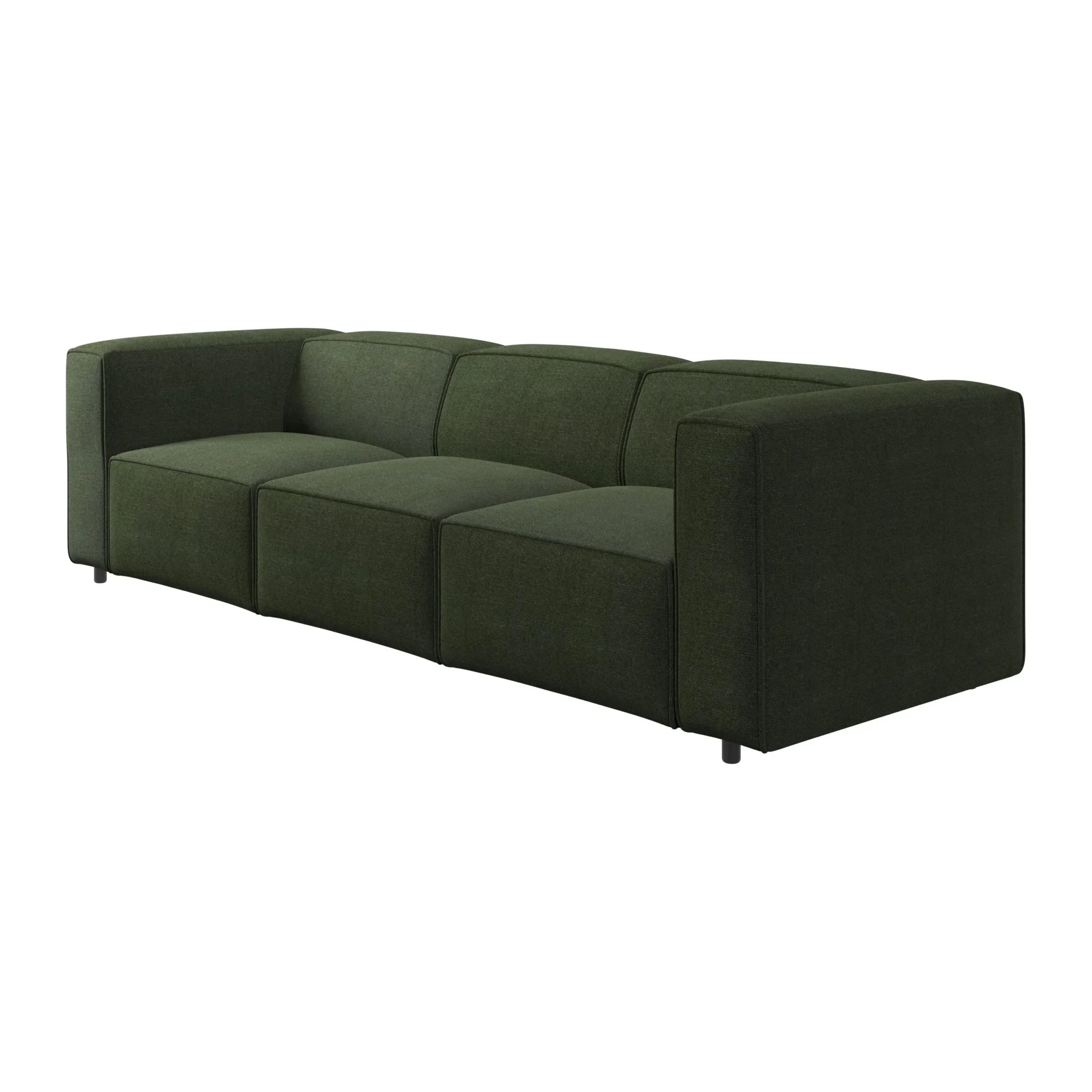 Verde Modern 3-Seater Sofa – Deep Green Upholstered Couch by Divine Livings - Image 2