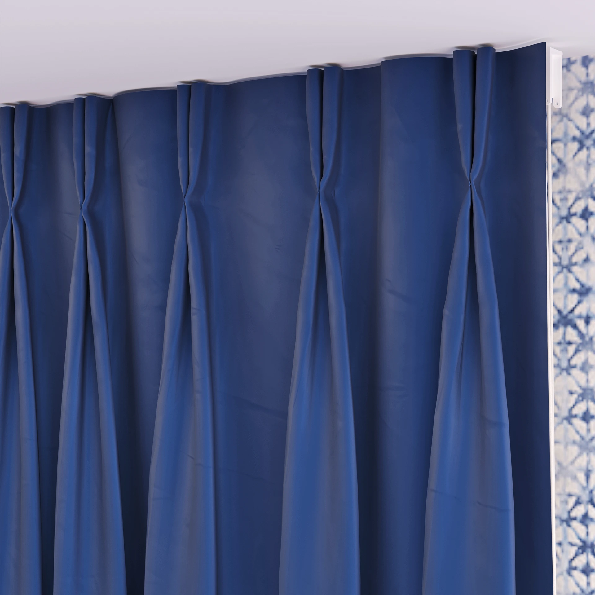 Luxury Blackout Pinch Pleat Curtain – Royal Blue | Divine Livings - Image 3