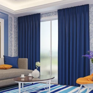 Luxury Blackout Pinch Pleat Curtain – Royal Blue | Divine Livings