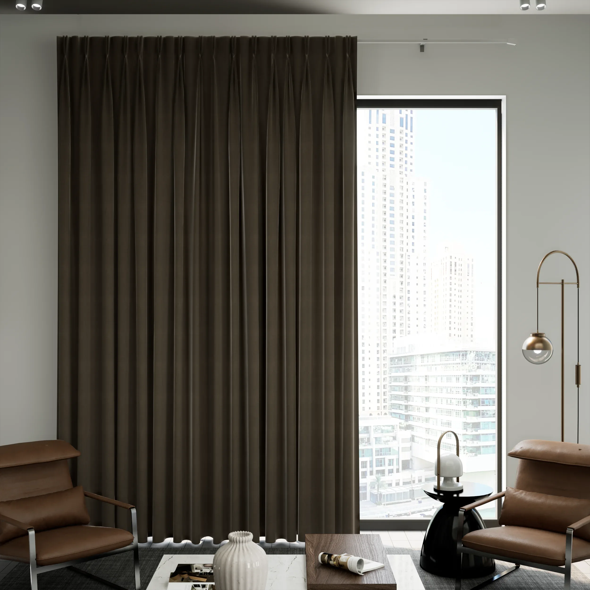 Blackout Pleat Curtain – Premium Brown Drapes by Divine Livings - Image 3