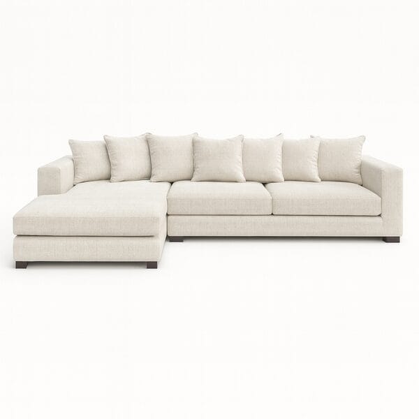 Beige L-Shape Sectional Sofa