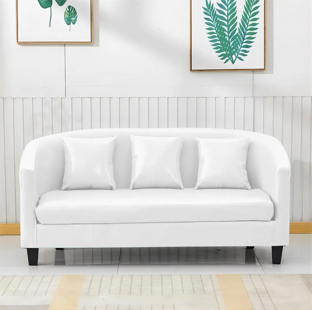 Aria Modern 2-Seater Sofa – Elegant White Fabric Couch by Divine Livings - Image 2