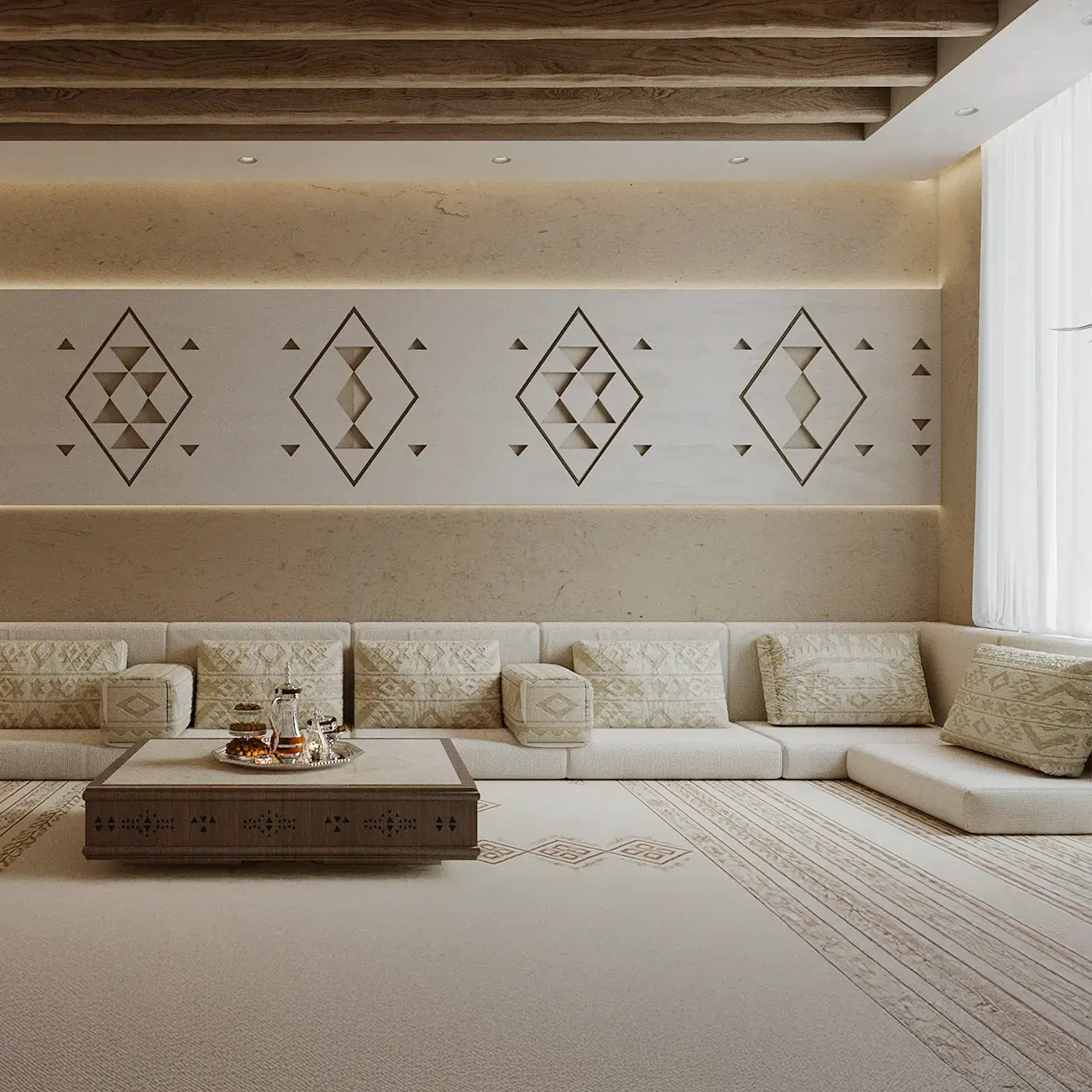 Premium Majlis L Shape Sofa – Custom Arabic Seating Design | Divine Livings - Image 2