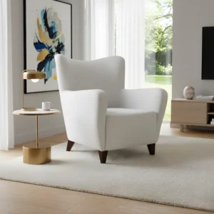 Luxury Arm Chair – Modern White One-Seater by Divine Livings