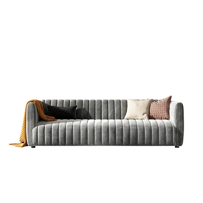 Lorenzo 3 Seater Sofa – Modern Grey Velvet Sofa | Divine Livings - Image 3