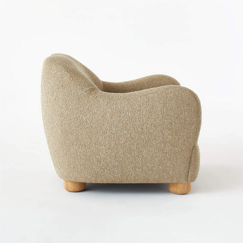 Milo Bouclé Arm Chair – Contemporary Beige One-Seater by Divine Livings - Image 3