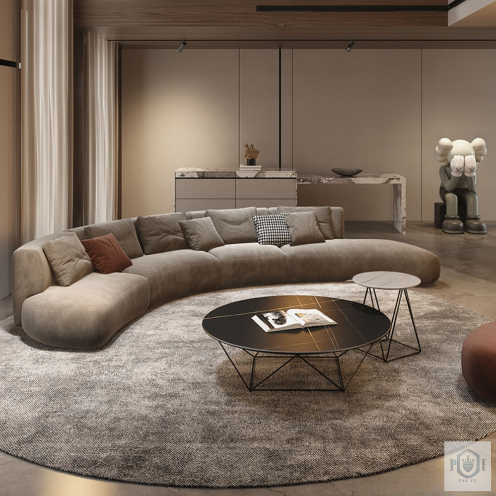 Modern Curved Luxury Sofa – Premium Fabric | Divine Livings - Image 3