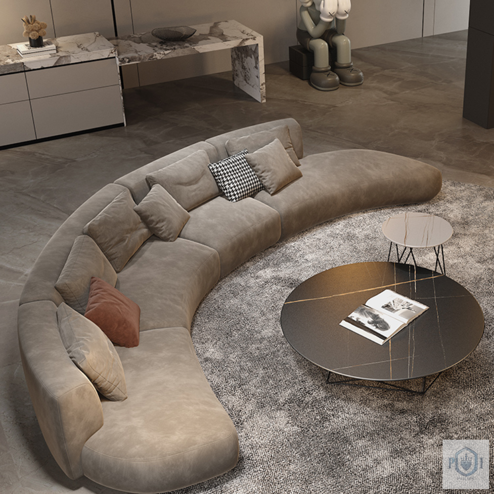 Modern Curved Luxury Sofa – Premium Fabric | Divine Livings - Image 4