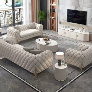Luxury Tufted Sofa Set