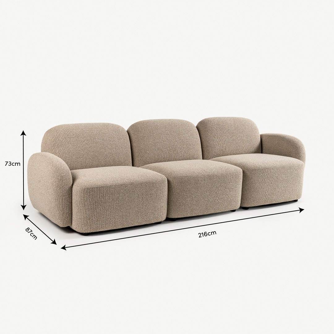 Harmony Modular 3-Seater Sofa – Custom Contemporary Upholstered Sofa | Divine Livings - Image 2