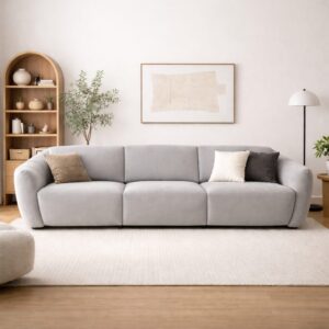 Luna Curve 3-Seater Sofa – Custom Contemporary Upholstered Sofa | Divine Livings