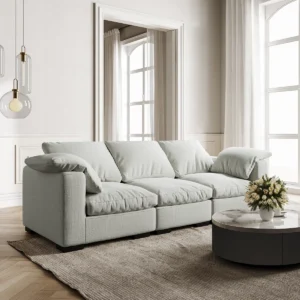 Cloud Curve 3-Seater Sofa – Custom Luxury Bouclé Sofa | Divine Livings