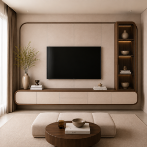 Ardena Floating TV Unit with Display Cabinet
