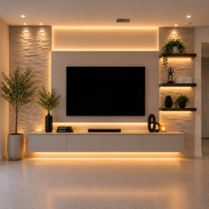 Liora Stone Finish TV Wall Unit
