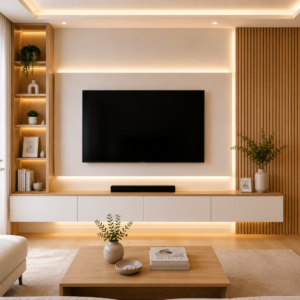 Lavinia Fluted TV Wall Unit