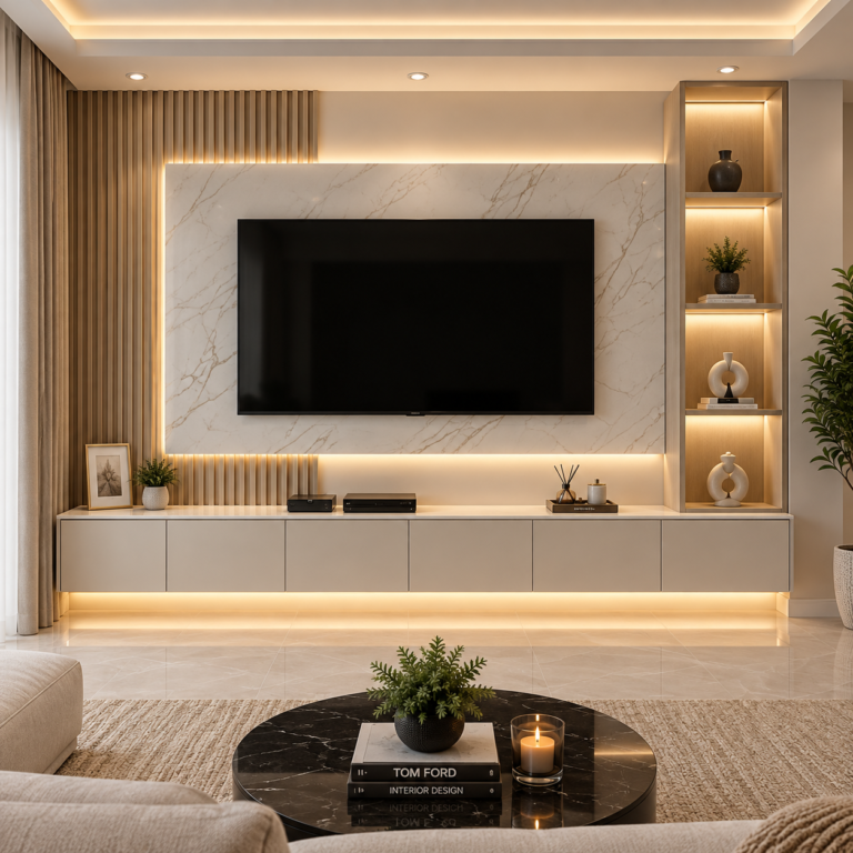 Marble TV Wall Unit